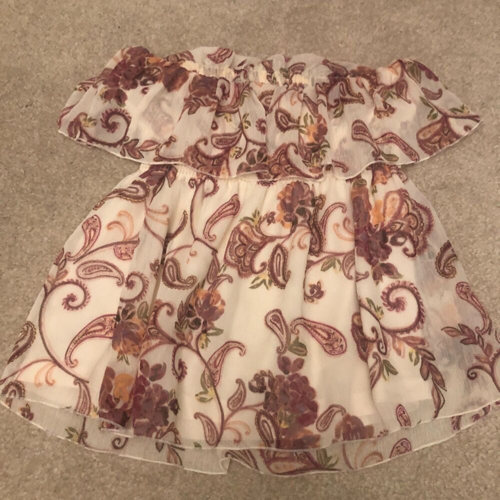 5/$25 candies tube top medium y2k 90s chiffon ruffled retro paisley flowy